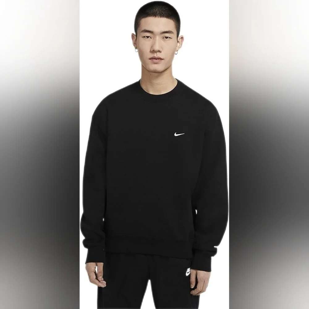 Nike Sportswear Solo Swoosh Men's Fleece Crew, Color Black Size 3XL